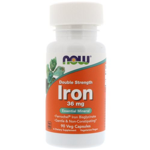 Now Foods, Iron, Double Strength, 36 mg, 90 Veg Capsules Review
