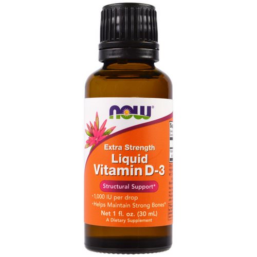 Now Foods, Liquid Vitamin D-3, Extra Strength, 1,000 IU, 1 fl oz (30 ml) Review