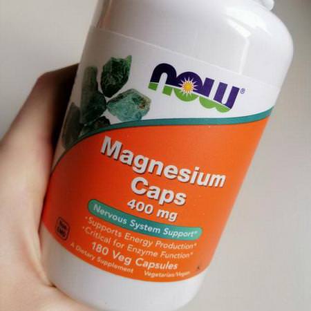Now Foods, Magnesium Caps, 400 mg, 180 Veggie Caps Review