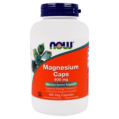 Now Foods, Magnesium Caps, 400 mg, 180 Veggie Caps Review
