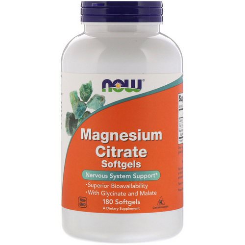 Now Foods, Magnesium Citrate, 180 Softgels Review