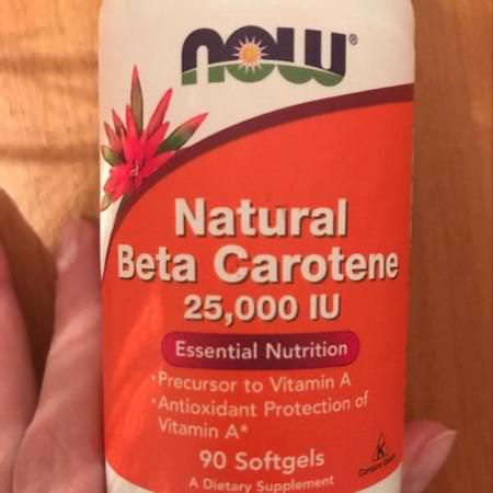 Now Foods, Natural Beta Carotene, 25,000 IU, 180 Softgels Review