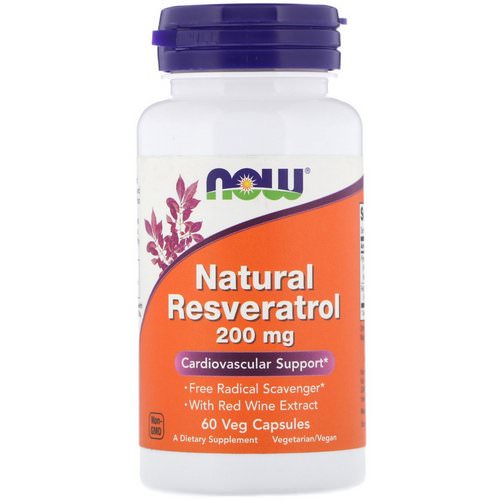 Now Foods, Natural Resveratrol, 200 mg, 60 Veg Capsules Review