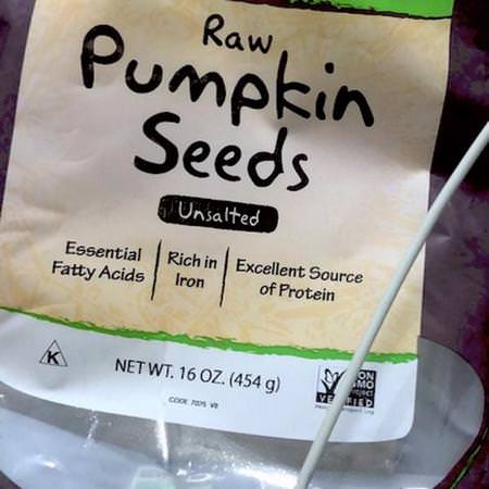 Real Food, Organic, Raw Pumpkin Seeds, Unsalted