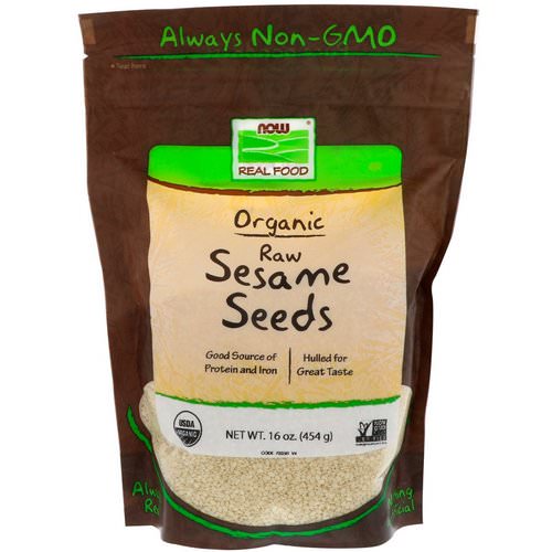 Now Foods, Real Food, Organic Raw Sesame Seeds, 16 oz (454 g) Review
