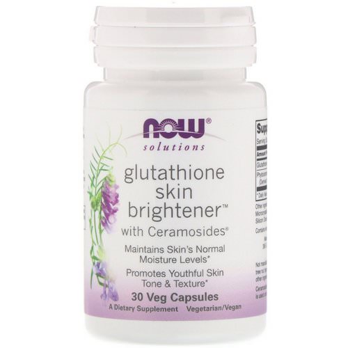 Now Foods, Solutions, Glutathione Skin Brightener, 30 Veg Capsules Review