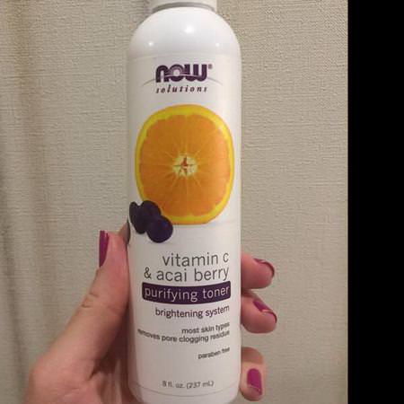 Now Foods, Solutions, Purifying Toner, Vitamin C & Acai Berry, 8 fl oz (237 ml) Review