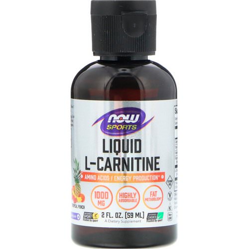 Now Foods, Sports Liquid L-Carnitine, Tropical Punch, 1000 mg, 2 fl oz (59 ml) Review