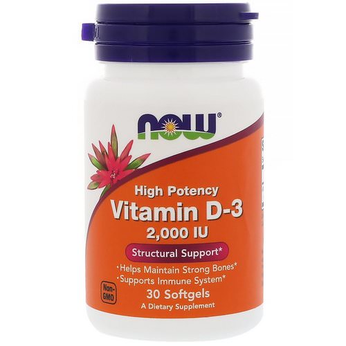 Now Foods, Vitamin D-3, High Potency, 2,000 IU, 30 Softgels Review