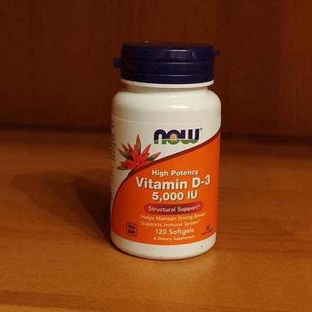 Now Foods, Vitamin D-3, High Potency, 5,000 IU, 120 Softgels Review