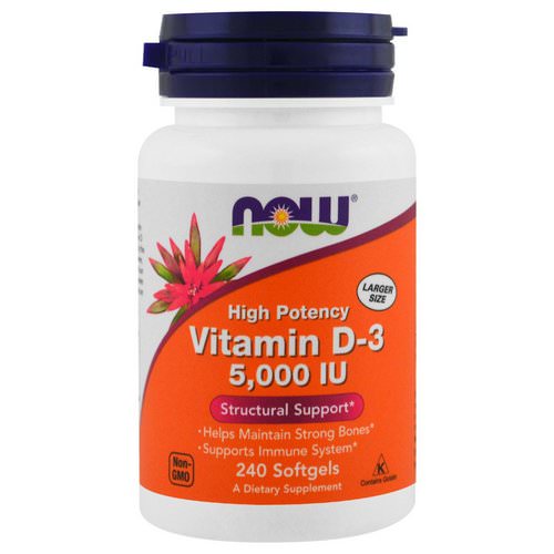 Now Foods, Vitamin D-3, High Potency, 5,000 IU, 240 Softgels Review