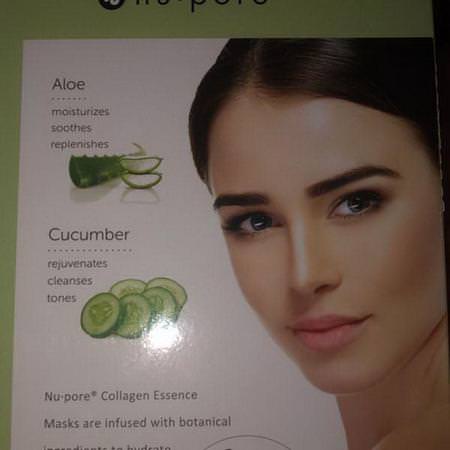 Nu-Pore, Collagen Essence Face Mask Set, Aloe & Cucumber, 2 Single-Use Masks, 0.85 fl oz (25 g) Each Review