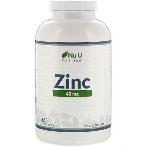 Nu U Nutrition, Zinc, 40 mg, 365 Vegan Tablets Review