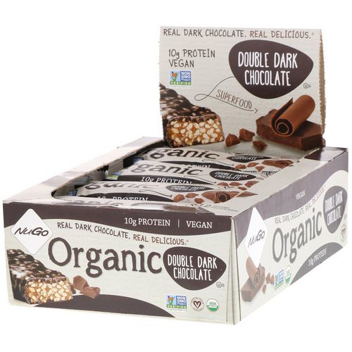 NuGo Nutrition, Organic Protein Bars, Double Dark Chocolate, 12 Bars, 1.76 oz (50 g) Each Review
