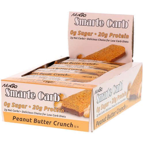 NuGo Nutrition, Smarte Carb, Peanut Butter Crunch Bars, 12 Bars, 1.76 oz (50 g) Each Review