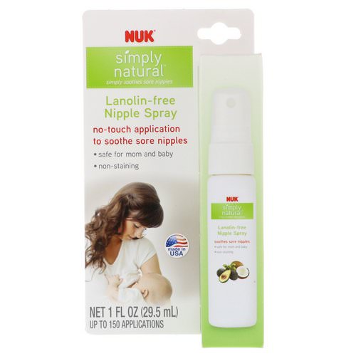 NUK, Simply Natural, Lanolin-Free, Nipple Spray, 1 fl oz (29.5 ml) Review