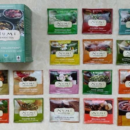 Numi Tea, Organic Tea, Teas & Herbal Teasans, Numi's Collection, 16 Non-GMO Tea Bags, 1.26 oz (34.7 g) Review