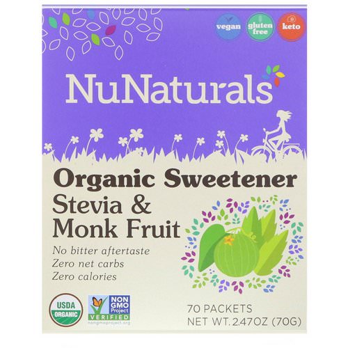 NuNaturals, Organic Sweetener, Stevia and Monk Fruit, 70 Packets, 2.47 oz (70 g) Review