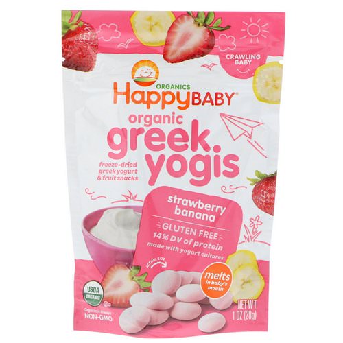 Happy Family Organics, Organic Greek Yogis, Strawberry Banana, 1 oz (28 g) Review