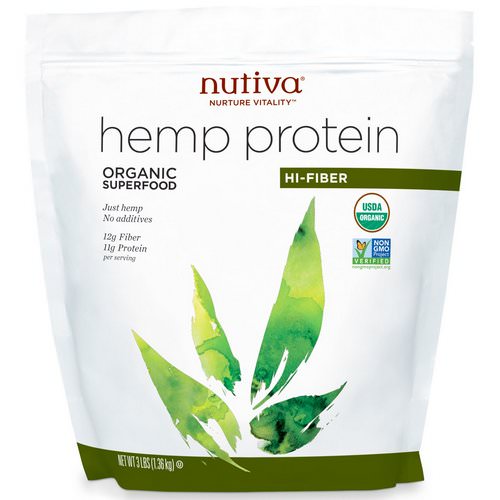 Nutiva, Organic, Hemp Protein Hi-Fiber, 3 lbs (1.36 kg) Review