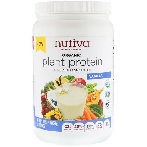 Nutiva, Organic Plant Protein, Vanilla, 1.4 lb (620 g) Review