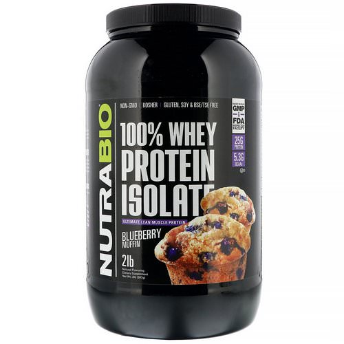 NutraBio Labs, 100% Whey Protein Isolate, Blueberry Muffin, 2 lb (907 g) Review
