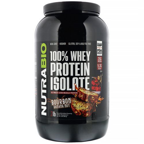NutraBio Labs, 100% Whey Protein Isolate, Bourbon Banana Nut, 2 lb (907 g) Review