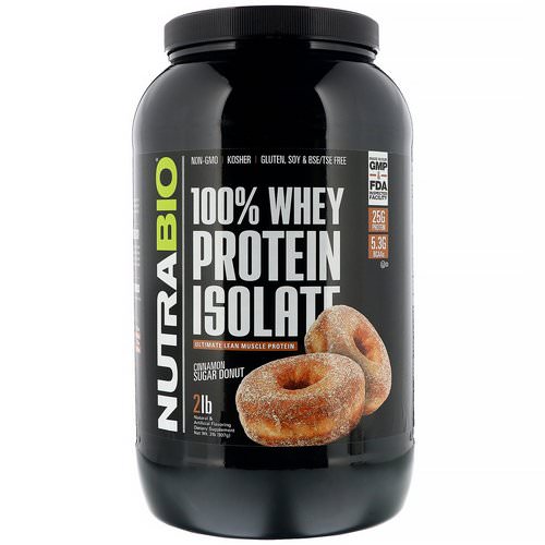 NutraBio Labs, 100% Whey Protein Isolate, Cinnamon Sugar Donut, 2 lb (907 g) Review