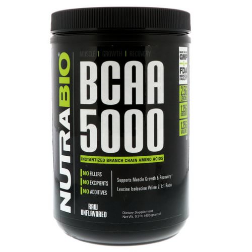 NutraBio Labs, BCAA 5000, Raw Unflavored, 0.9 lb (400 g) Review