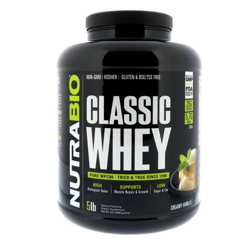 NutraBio Labs, Classic Whey Protein, Creamy Vanilla, 5 lbs (2268 g) Review