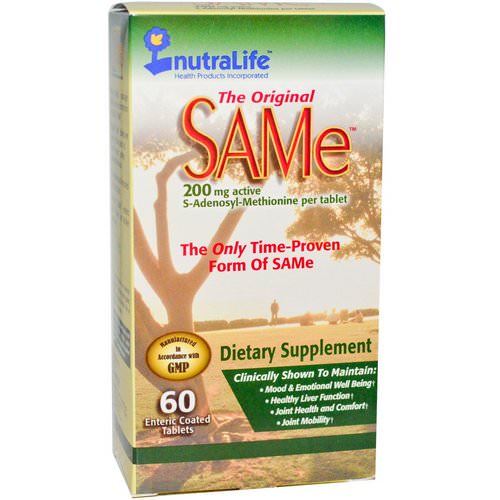 NutraLife, The Original SAM-e (S-Adenosyl-L-Methionine), 200 mg, 60 Enteric Coated Tablets Review