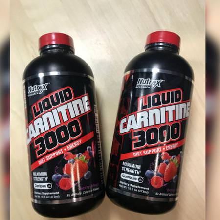 Nutrex Research, Liquid Carnitine 3000, Berry Blast, 16 fl oz (473 ml) Review