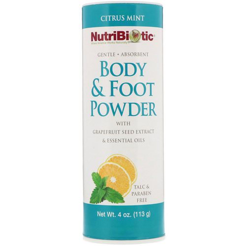 NutriBiotic, Body & Foot Powder with Grapefruit Seed Extract & Essential Oils, Citrus Mint, 4 oz (113 g) Review