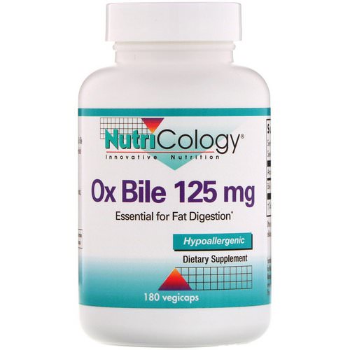 Nutricology, Ox Bile, 125 mg, 180 Vegicaps Review