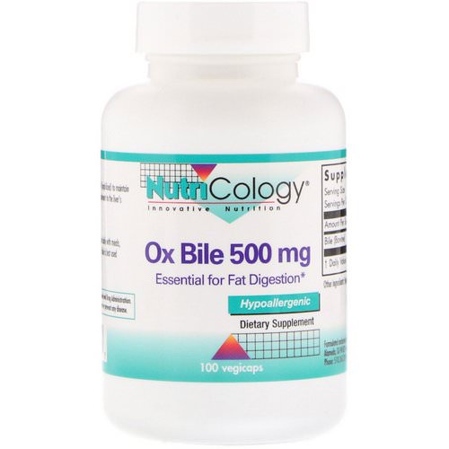 Nutricology, Ox Bile, 500 mg, 100 Vegicaps Review