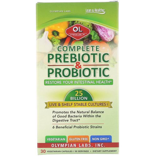 Olympian Labs, Complete Prebiotic & Probiotic, 30 Vegetarian Capsules Review