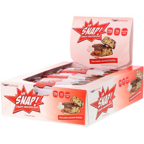 OOH Snap! Crispy Protein Bar, Chocolate Peanut Butter, 7 Protein Bars, 1.62 oz (46 g) Each Review