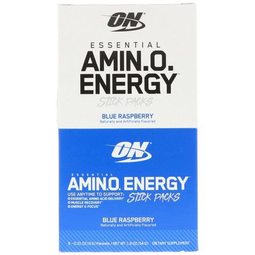 Optimum Nutrition, Essential Amin.O. Energy, Blue Raspberry, 6 Stick Packets, 0.31 oz (9 g) Each Review