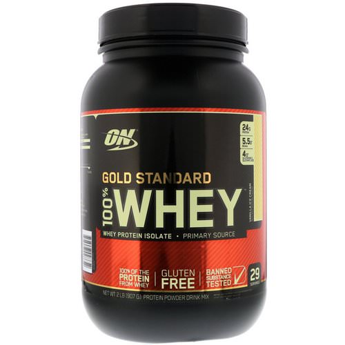 Optimum Nutrition, Gold Standard, 100% Whey, Vanilla Ice Cream, 2 lbs (907 g) Review