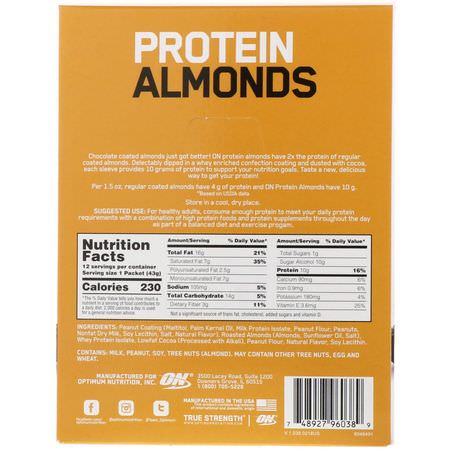 Optimum Nutrition, Protein Snacks, Almonds
