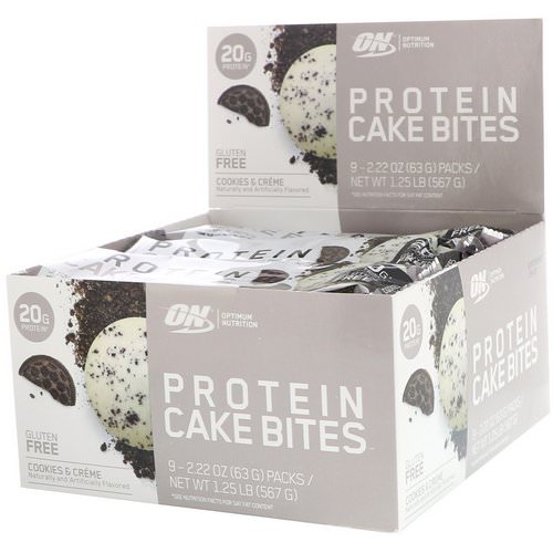 Optimum Nutrition, Protein Cake Bites, Cookies & Creme, 9 Bars, 2.22 oz (63 g) Each Review