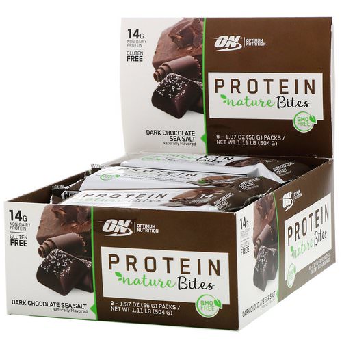 Optimum Nutrition, Protein Nature Bites, Dark Chocolate Sea Salt, 9 Packs, 1.97 oz (56 g) Each Review