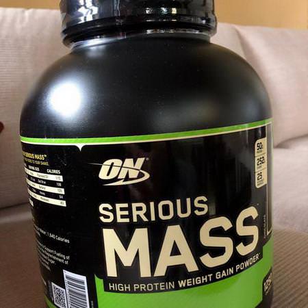 Optimum Nutrition, Serious Mass, High Protein Weight Gain Powder, Chocolate, 6 lbs (2.72 kg) Review