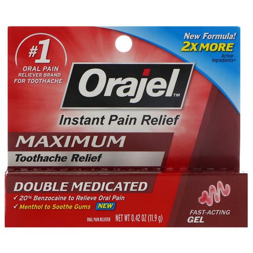 Orajel, Instant Pain Relief, Maximum, Toothache Relief, Fast-Acting Gel, 0.42 oz (11.9 g) Review