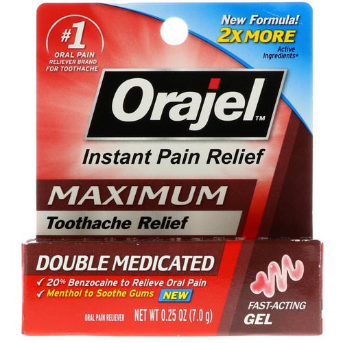 Orajel, Maximum Strength Toothache Pain Relief, Double Medicated Gel, 0.25 oz (7.0 g) Review