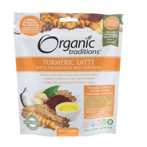 Organic Traditions, Turmeric Latte with Probiotics and Saffron, 5.3 oz (150 g) Review