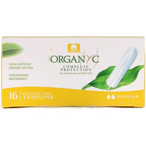Organyc, Organic Tampons, 16 Regular Absorbency Tampons Review