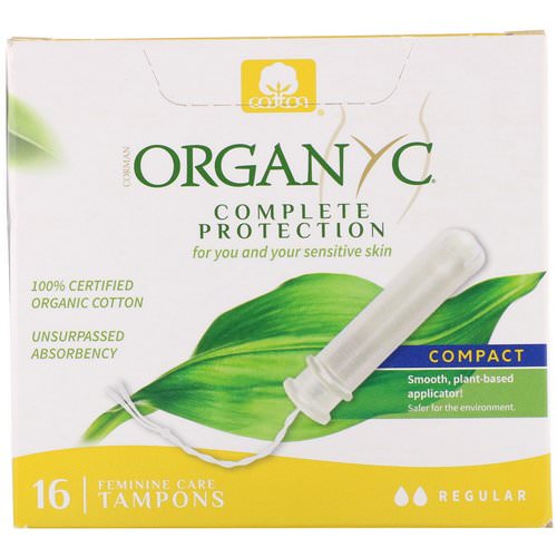 Organyc, Organic Tampons, Compact, Regular Absorbency, 16 Tampons Review