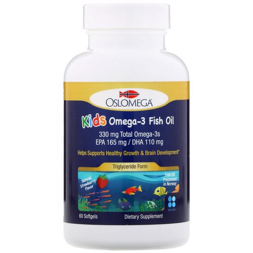 Oslomega, Norwegian Kids Omega-3 Fish Oil, 165 mg EPA, 110 mg DHA, Strawberry Flavor, 60 Softgels Review