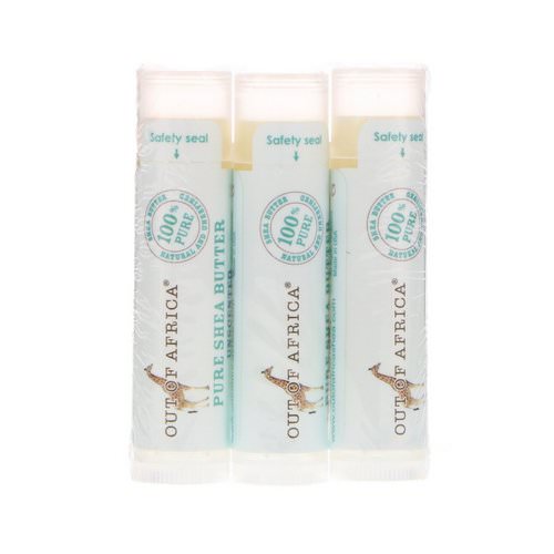 Out of Africa, Pure Shea Butter Lip Balm, Unscented, 3 Pack, 0.15 oz (4 g) Each Review